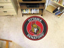 Roundel Mat Round Area Rugs NHL Ottawa Senators Roundel Mat 27" diameter FANMATS