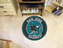 Roundel Mat Round Area Rugs NHL San Jose Sharks Roundel Mat 27" diameter FANMATS