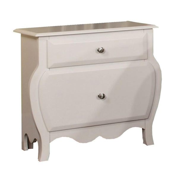 Roxana Transitional Nightstand, White Finish-Nightstands and Bedside Tables-White-Metal-JadeMoghul Inc.