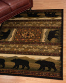 Rugs Accent Rugs - 22" x 26" x 0.4" Black Polypropylene Bears Lodge Accent Rug HomeRoots