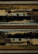 Rugs Affordable Rugs 31" x 50" x 0.47" Blue Polypropylene Mat Rug 9023 HomeRoots