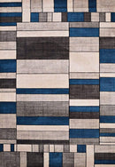 Rugs Aqua Area Rug - 22" x 32" x 0.47" Denim Blue Polypropylene Accent Rug HomeRoots