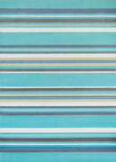 Rugs Aqua Rug - 31" x 47" x 0.43" Aqua Polypropylene Accent Rug HomeRoots