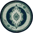 Rugs Aqua Rug - 31" x 88" x 0.53" Aqua Olefin/Polypropylene Round Rug HomeRoots