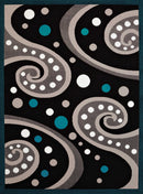 Rugs Aqua Rug 63" x 86" x 0.4" Aqua Olefin Area Rug 7651 HomeRoots