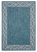 Rugs Aqua Rug - 94" x 126" x 0.04" Aqua Polypropylene Oversize Rug HomeRoots