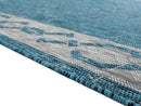 Rugs Aqua Rug - 94" x 126" x 0.04" Aqua Polypropylene Oversize Rug HomeRoots