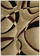 Rugs Area Rugs 63" x 90" x 0.47" Burgundy Polypropylene Area Rug 8379 HomeRoots