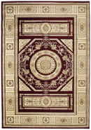 Rugs Area Rugs 63" x 90" x 0.47" Burgundy Polypropylene Area Rug 8474 HomeRoots