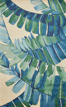 Rugs Area Rugs On Sale 30" x 50" Wool Ivory/Blue Area Rug 4037 HomeRoots