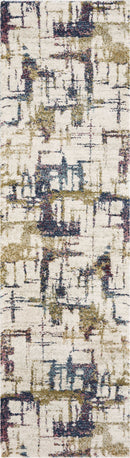 Rugs Bathroom Runner Rug 2'2" x 7'6" Runner Polypropylene Ivory Area Rug 3878 HomeRoots