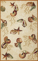 Rugs Beige Rug - 7'6" x 9'6" Polyester Beige Area Rug HomeRoots