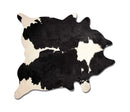 Rugs Black and White Rug 72" x 84" Black and White, Cowhide Rug 3172 HomeRoots