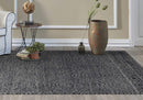 Rugs Black Area Rugs - 96" X 132" X 0.'5" Grey/Black Wool Rug HomeRoots