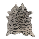Rugs Black Bathroom Rugs - 72" x 84" Tiger Black On Grey, Cowhide - Rug HomeRoots