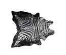 Rugs Black Bathroom Rugs - 72" x 84" Zebra Black & Silver, Cowhide - Rug HomeRoots