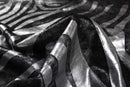 Rugs Black Bathroom Rugs - 72" x 84" Zebra Black & Silver, Cowhide - Rug HomeRoots