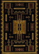 Rugs Black Rug - 22" x 26" x 0.4" Black Polypropylene Accent Rug HomeRoots