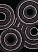 Rugs Black Rug 22" x 26" x 1.2" Black Polyester Accent Rug 9142 HomeRoots