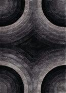 Rugs Black Rug - 22" x 26" x 1.2" Black Polyester Accent Rug HomeRoots