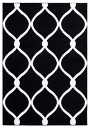 Rugs Black Rug 22" x 32" x 0.53" Black Olefin/Polypropylene Accent Rug 7483 HomeRoots