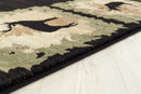 Rugs Black Rug - 22" x 36" x 0.4" Black Polypropylene Mat Rug HomeRoots