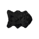 Rugs Black Rug - 24" x 36" x 1.5" Black, Sheepskin, FAUX FUR, Single - Area Rug HomeRoots