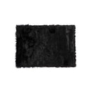 Rugs Black Rug - 3" x 5" Black Rectangular Faux Fur - Area Rug HomeRoots