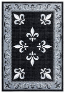 Rugs Black Rug 31" x 50" x 0.53" Black Olefin/Polypropylene Mat Rug 7401 HomeRoots