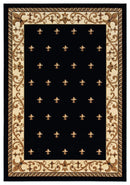 Rugs Black Rug 31" x 50" x 0.53" Black Olefin/Polypropylene Mat Rug 7521 HomeRoots