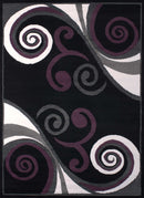 Rugs Black Rug 33" x 39" x 0.31" Black Polypropylene Accent Rug 8802 HomeRoots