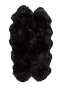 Rugs Black Rug - 48" x 72" x 2" Black Quattro Sheepskin - Area Rug HomeRoots