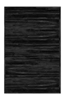 Rugs Black Rug - 60" x 96" Black Linear, Cowhide Stitched - Area Rug HomeRoots