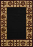Rugs Black Rug 63" x 86" x 0.4" Black Polypropylene Area Rug 8136 HomeRoots