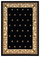 Rugs Black Rug 63" x 90" x 0.53" Black Olefin/Polypropylene Area Rug 7522 HomeRoots
