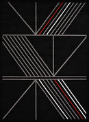 Rugs Black Rug 94" x 126" x 0.4" Black Olefin Oversize Rug 7792 HomeRoots