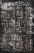 Rugs Black Rug - 94" x 126" x 0.43" Black Polypropylene/Polyester Oversize Rug HomeRoots