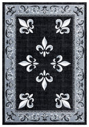 Rugs Black Rug 94" x 126" x 0.53" Black Olefin/Polypropylene Area Rug 7404 HomeRoots