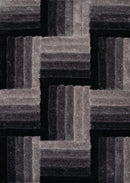Rugs Black Rug 94" x 126" x 1.2" Black Polyester Oversize Rug 9138 HomeRoots