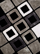 Rugs Black Rug 94" x 126" x 1.2" Black Polyester Oversize Rug 9165 HomeRoots
