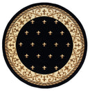Rugs Black Rug 94" x 94" x 0.53" Black Olefin/Polypropylene Round Rug 7523 HomeRoots
