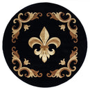 Rugs Black Rug 94" x 94" x 0.53" Black Olefin/Polypropylene Round Rug 7541 HomeRoots