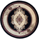 Rugs Black Rug - 94" x 94" x 0.53" Black Olefin/Polypropylene Round Rug HomeRoots