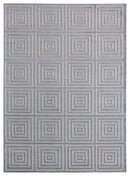 Rugs Blue and Grey Rug - 150" x 180" x 0.36" Blue/Grey Polyester/Olefin Oversize Rug HomeRoots