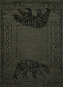 Rugs Blue and Grey Rug - 22" x 26" x 0.4" Blue/Grey Polypropylene Accent Rug HomeRoots