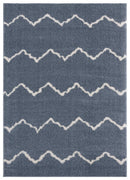 Rugs Blue and Grey Rug - 23" x 36" x 1.2" Blue/Grey Microfiber Polyester Accent Rug HomeRoots