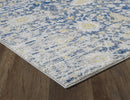 Blue and Grey Rug - 24" X 84" X 0.'5" Blue/Grey Polypropelene Rug