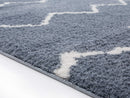 Rugs Blue and Grey Rug - 39" x 59" x 1.2" Blue/Grey Microfiber Polyester Mat Rug HomeRoots