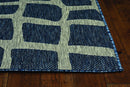 Rugs Blue and Grey Rug - 47" X 31" X 0.'25" Blue/Grey Polypropylene Rug HomeRoots