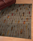 Rugs Blue and Grey Rug - 6 x 86" x 0.4" Blue/Grey Area Rug HomeRoots